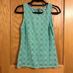 Banana Republic embroidered mesh tank top